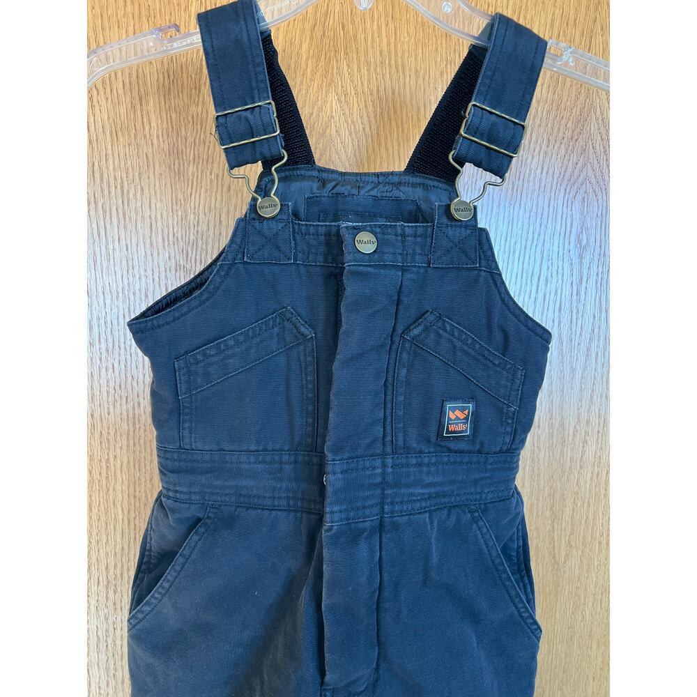 Walls Kidz Grow System Black Insulated Adjustable Strap Bib Overall, Size S 6-7
